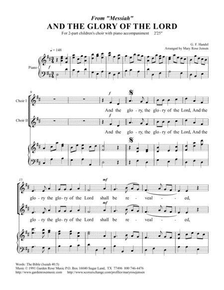 And The Glory of the Lord (arr. Mary Rose Jensen)