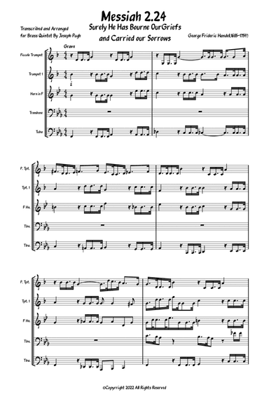 Messiah 2.24 (Surly He Has Borne Our Griefs...) (arr. Joseph Pugh)