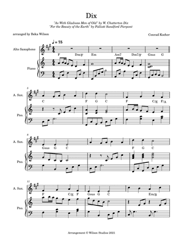 For the Beauty of the Earth--alto sax solo (arr. Beka Wilson)