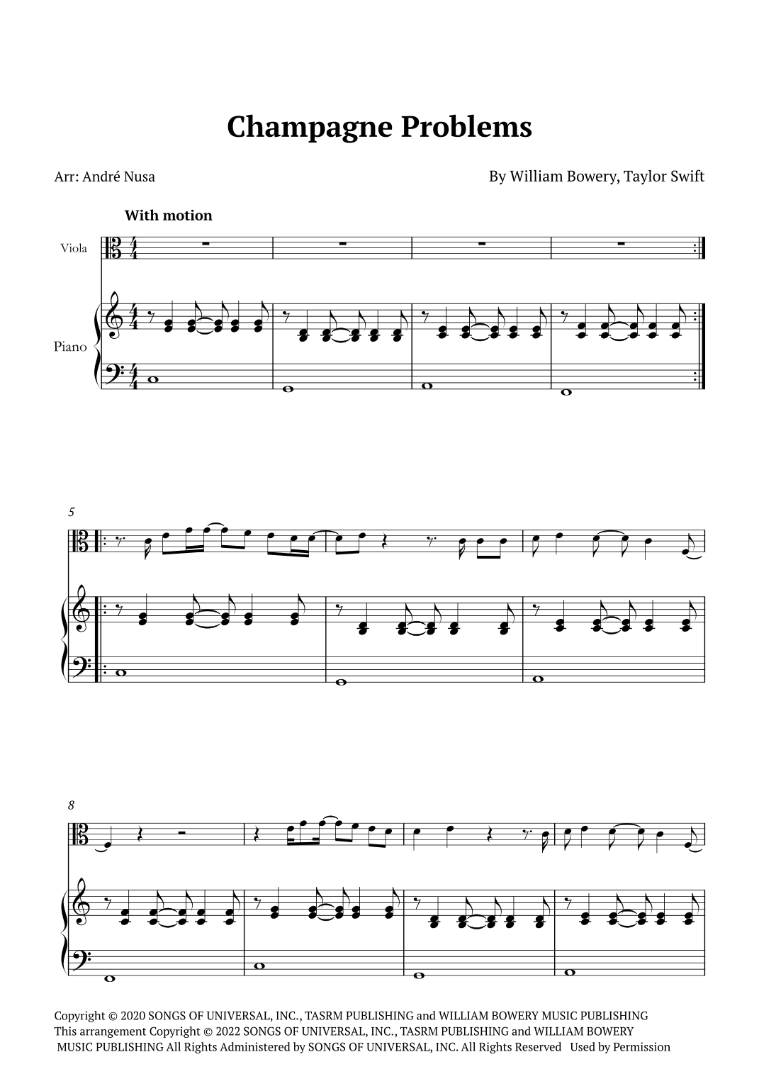 Champagne Problems (arr. André Nusa)