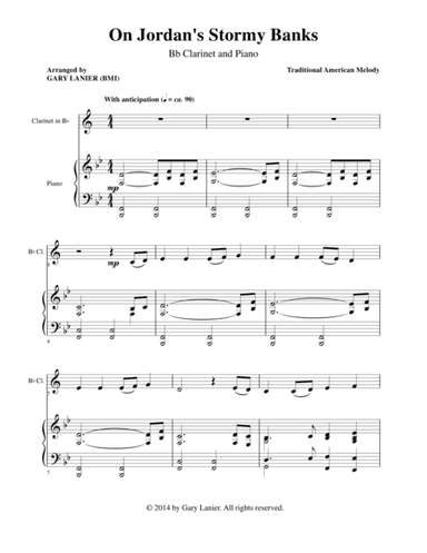 ON JORDAN'S STORMY BANKS (Clarinet Piano and Clr Prt) (arr. Gary Lanier)