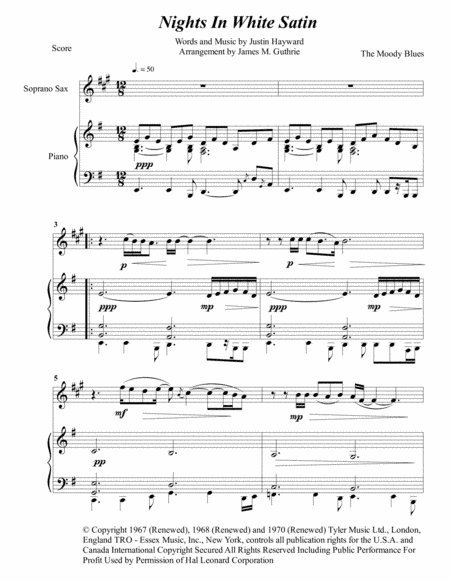Nights In White Satin (arr. James M. Guthrie, ASCAP)