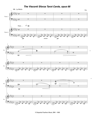 Visconti Sforza Tarot Cards, opus 66 ... Twenty Two Salon Pieces For Two Pianos (1996) 14 La Morte