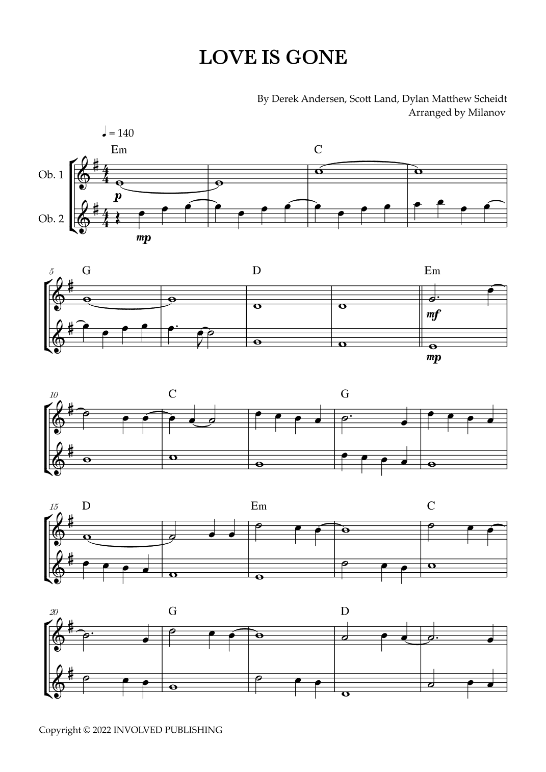 Love Is Gone (arr. Milanov)