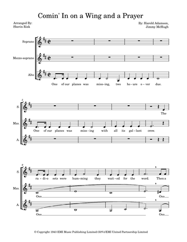 Comin' In On A Wing And A Prayer (arr. Sherin Rizk)