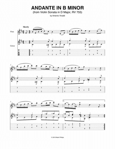 Andante in B Minor (from Violin Sonata in D Major, RV 755) (arr. Mark Phillips)