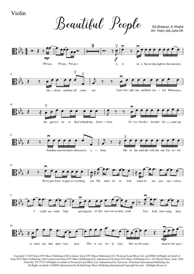 Beautiful People (arr. JULIA OH MUSIC | Julia Yeon-Joo Oh)