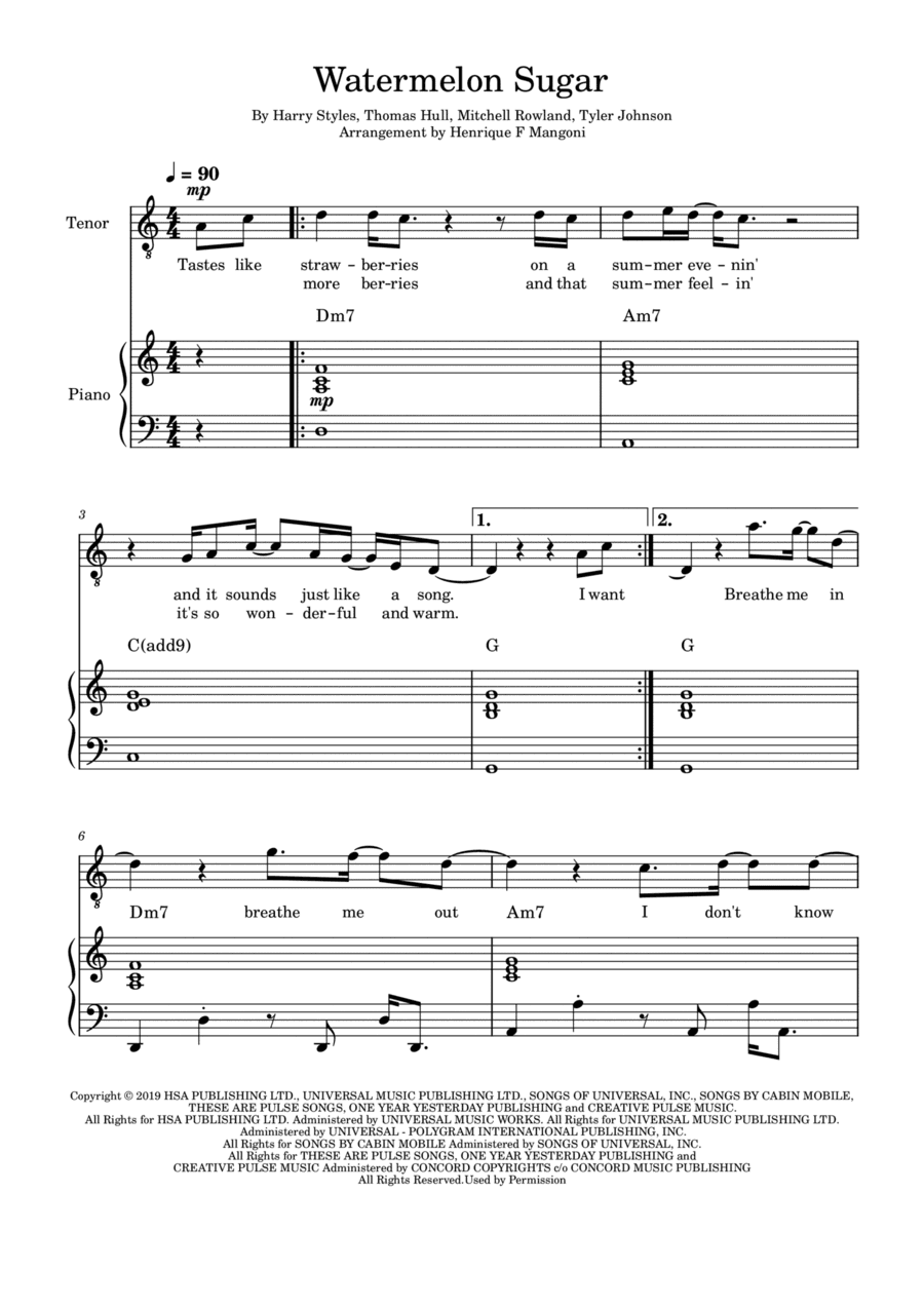 Watermelon Sugar (arr. Henrique F Mangoni)