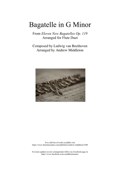 Bagatelle in G Minor arranged for Flute Duet (arr. Andrew Middleton)