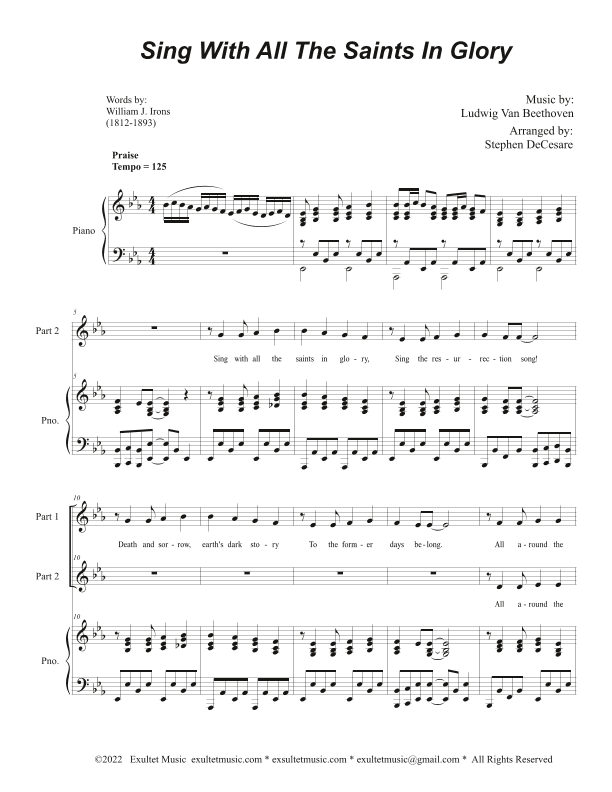 Sing With All The Saints In Glory (2-part choir) (arr. Stephen DeCesare)