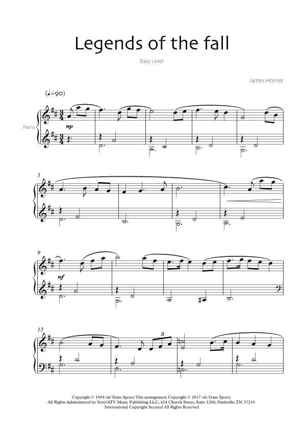 Legends Of The Fall (arr. Robin Wood Editions)