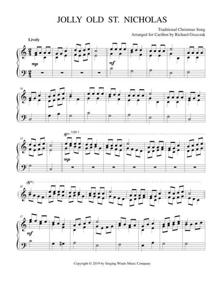 Jolly Old St. Nicholas (arr. Richard Giszczak)