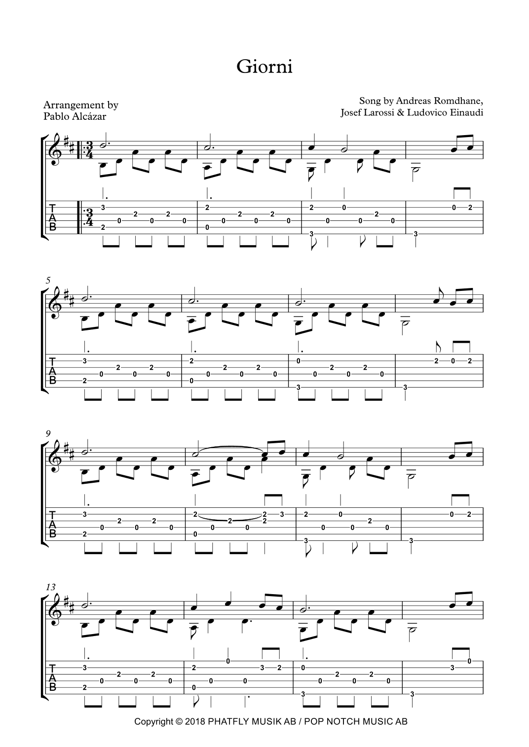 I Giorni (arr. Pablo Alcázar)