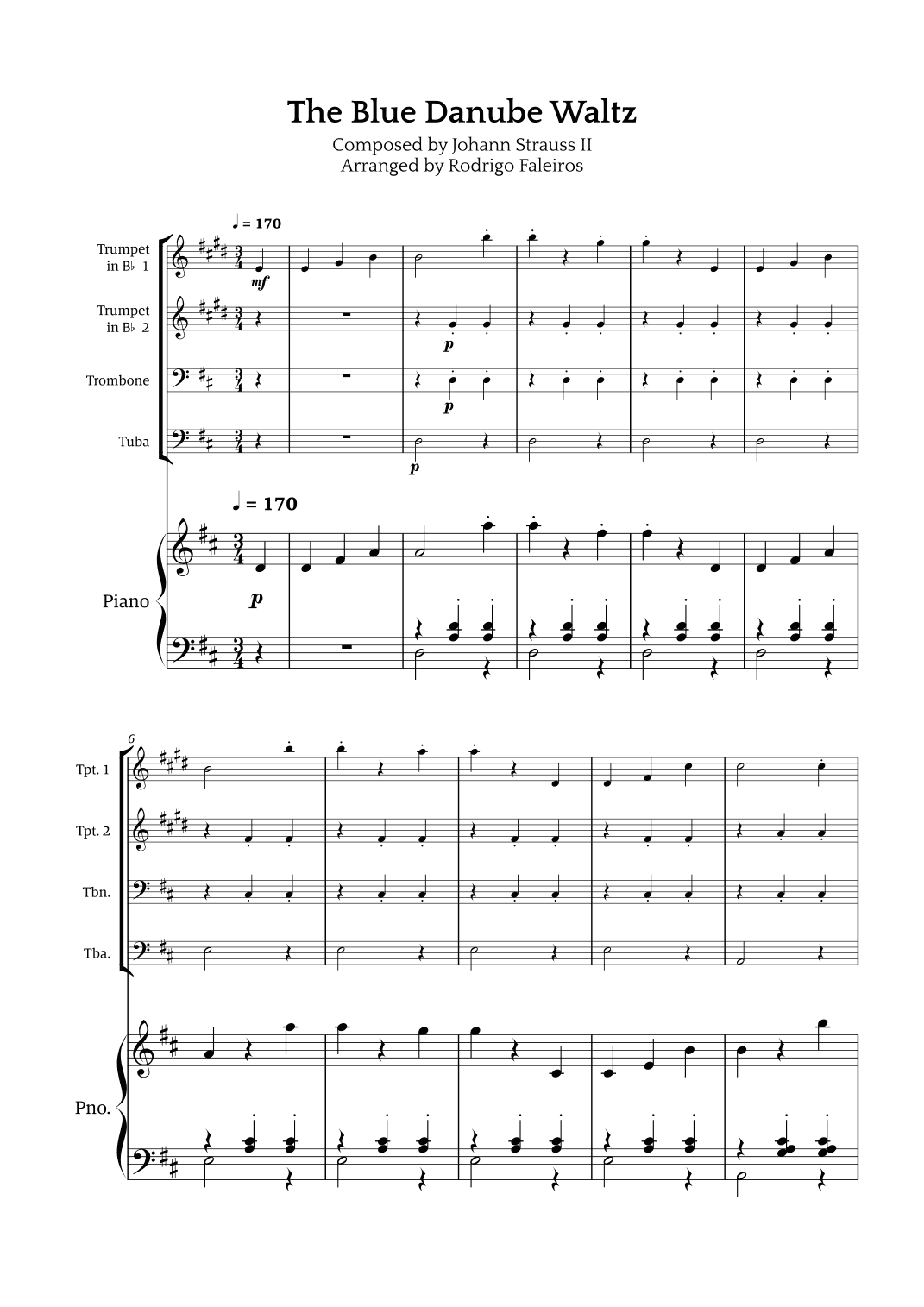 The Blue Danube Waltz (arr. Rodrigo Faleiros)