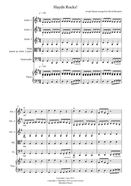 Haydn Rocks! for String Quartet (arr. David Burndrett)
