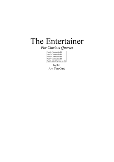The Entertainer. For Clarinet Quartet (arr. Tim Curd)
