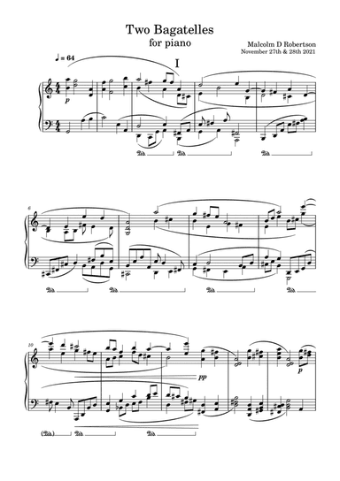 Two Bagatelles for solo piano