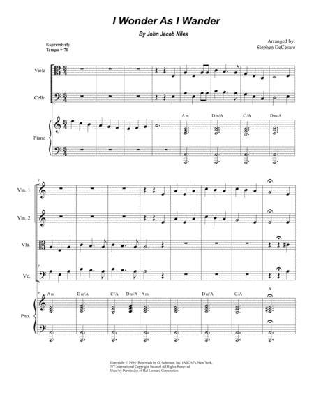 I Wonder As I Wander (arr. Stephen DeCesare)