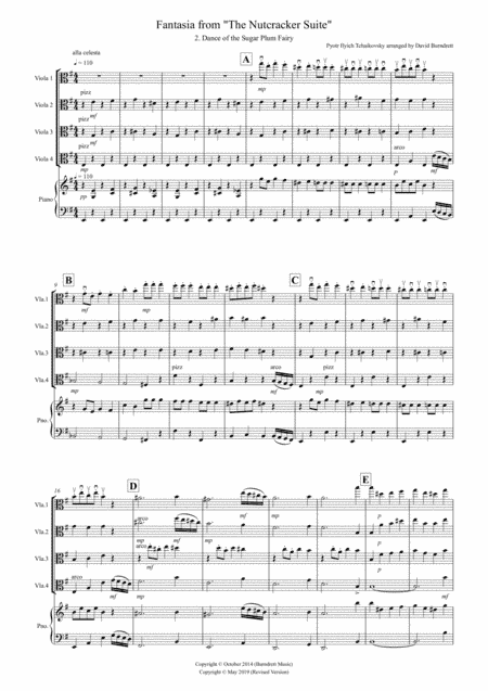 Dance of the Sugar Plum Fairy (Fantasia from Nutcracker) for Viola Quartet (arr. David Burndrett)