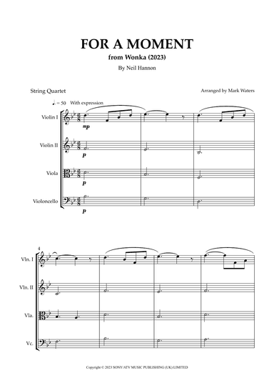 For A Moment (arr. Mark Waters)