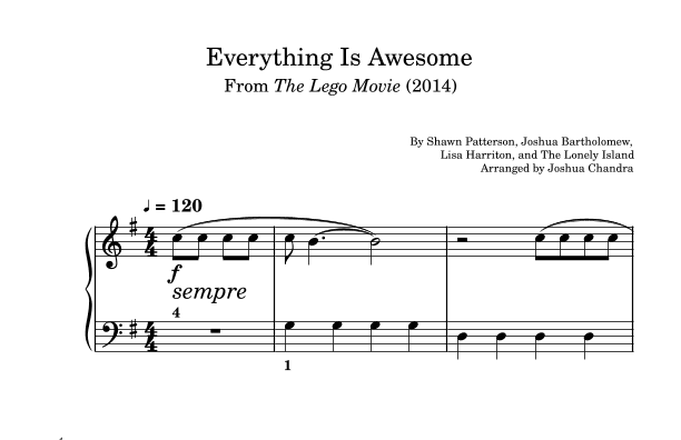 Everything Is Awesome (awesome Remixx!!!) (arr. Joshua Chandra)