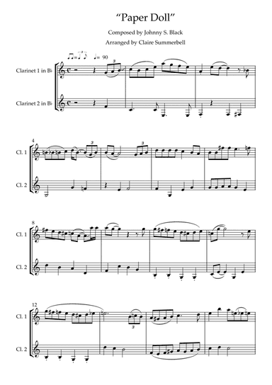 Paper Doll - Clarinet Duet (arr. Claire Summerbell)