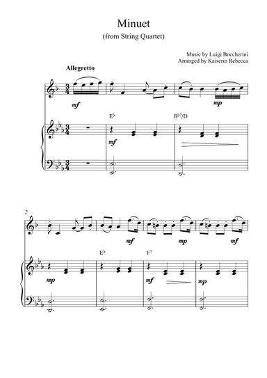 Minuet (from String Quartet) (arr. Kaiserin Rebecca)