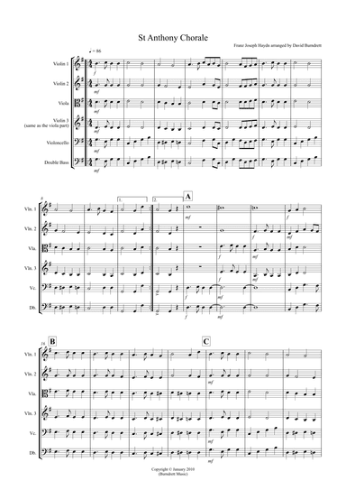St Anthony Chorale for String Orchestra (arr. David Burndrett)