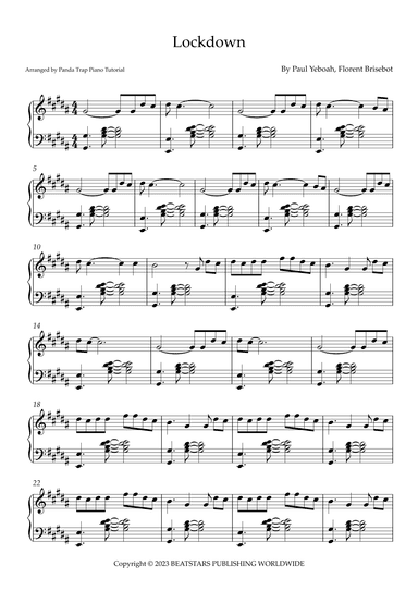 Lockdown (arr. Panda Trap Piano Tutorial)