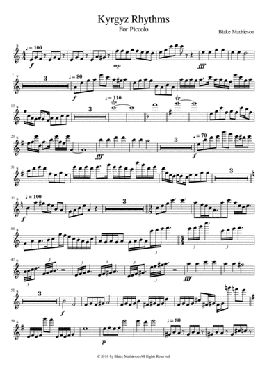 Kyrgyz Rhythms for Piccolo