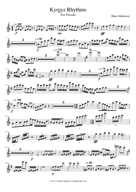 Kyrgyz Rhythms for Piccolo