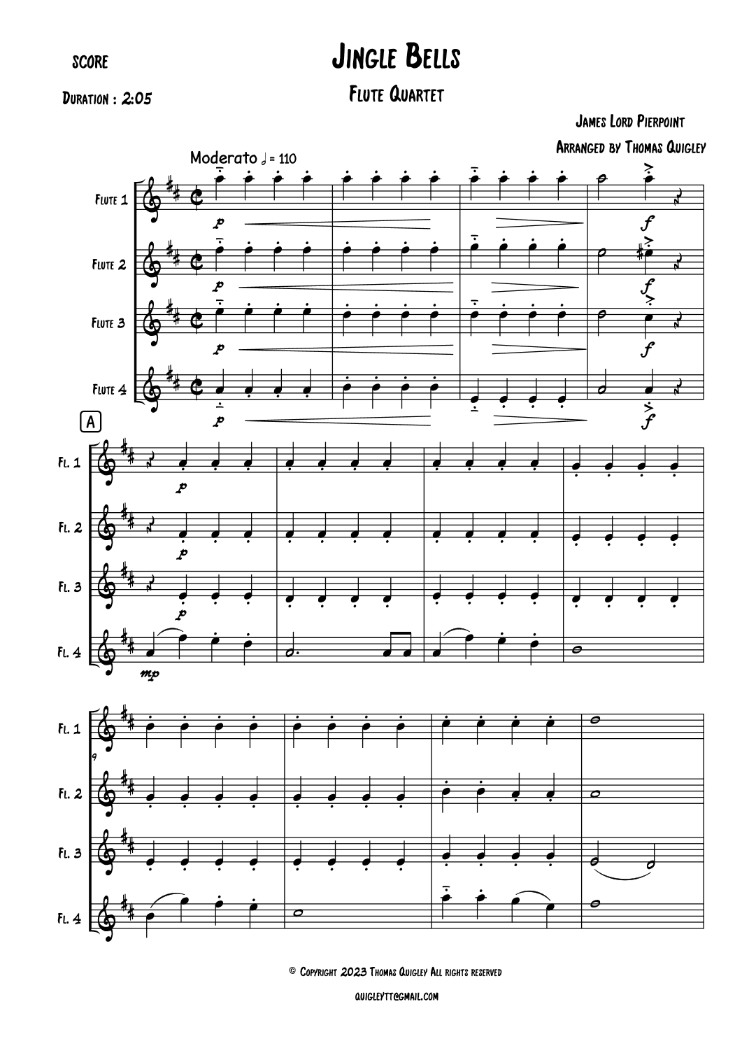 Jingle Bells (arr. Thomas Quigley)