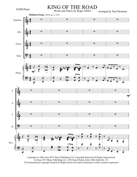 King Of The Road (arr. Paul Hemmer)