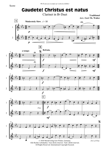 Gaudete! Christus Est Natus (arr. Gert Th. Walter)