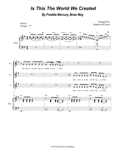 Is This The World We Created...? (arr. Stephen DeCesare)
