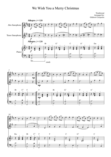 We Wish You a Merry Christmas (arr. Gildson Cerqueira)