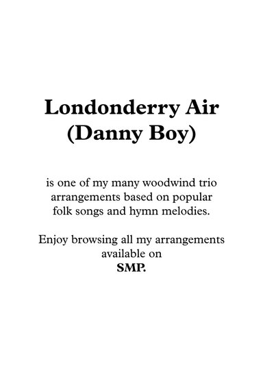 Londonderry Air (Danny Boy), for Flute and Clarinet Wind Trio (arr. Nigel Williams)