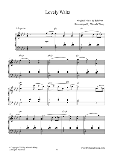 Lovely Waltz in Eb (Op.9 D.365) - Romantic Piano Music (arr. Miranda Wong)