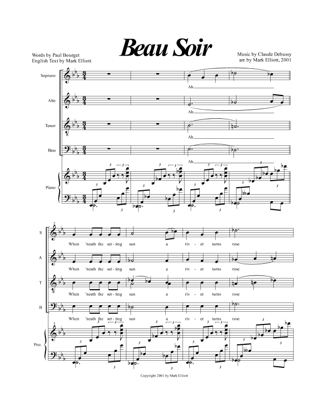 Beau Soir (arr. Mark Elliott)