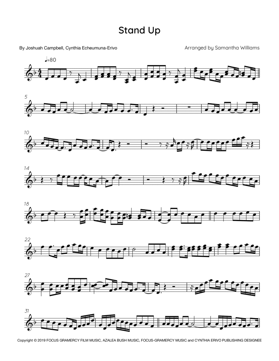 Stand Up (arr. Samantha Williams)