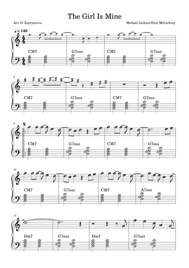 Girl Is Mine 2008, The (arr. Desislava Zapryanova)