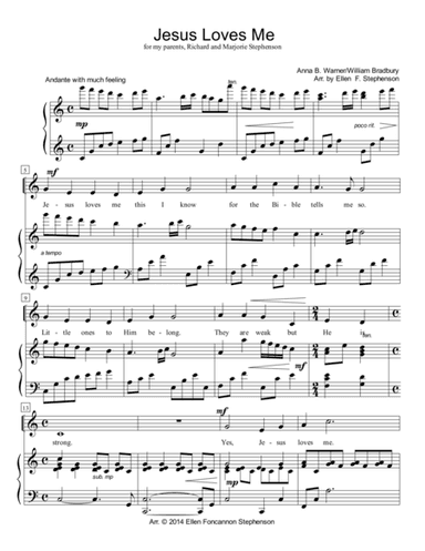 Jesus Loves Me (voice and piano) (arr. Ellen Foncannon Stephenson)