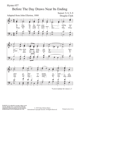 Hymn #57 - Before The Day Draws Near Its Ending