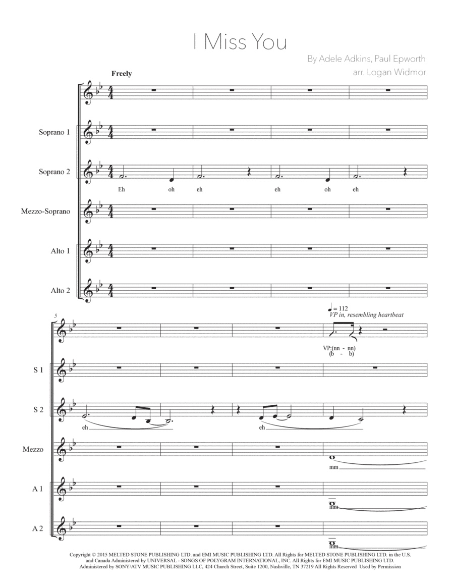 I Miss You (arr. Logan Widmor)