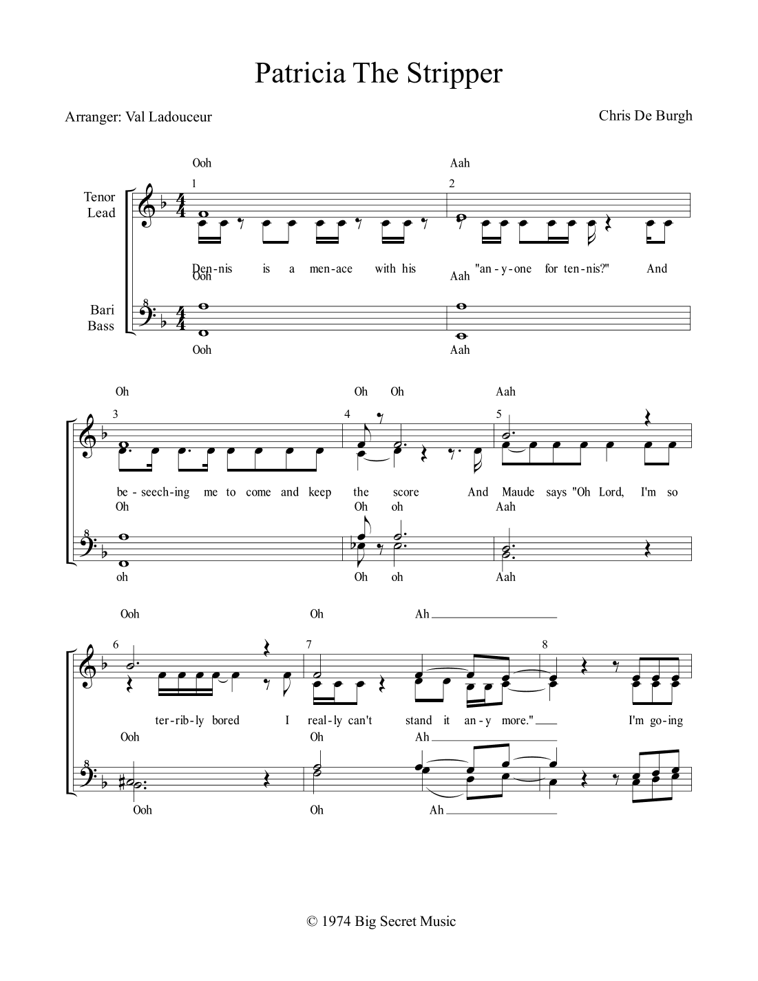 Patricia The Stripper (arr. Val Ladouceur)