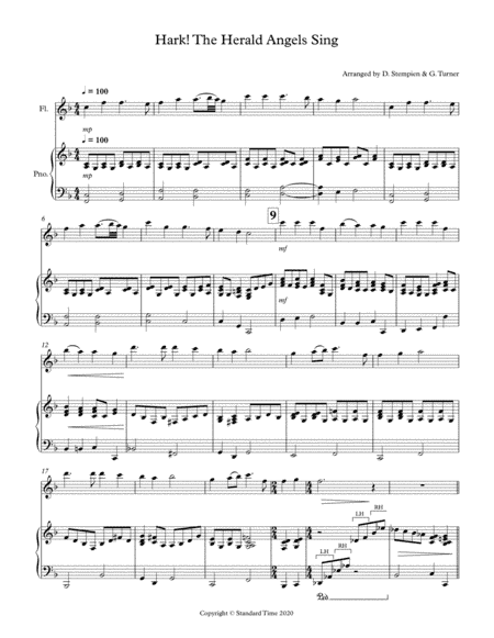 Hark! The Herald Angels Sing for Flute Solo with Piano Accompaniment (NEW!) (arr. Debra E. Stempien, Gregory H. Turner)