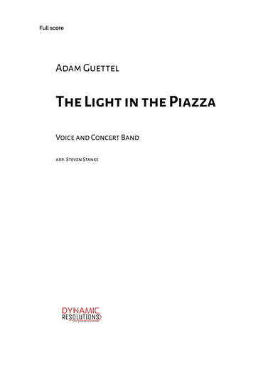 The Light In The Piazza (arr. Arranged Steven Stanke)