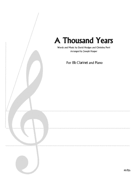A Thousand Years (arr. Joseph Hasper)