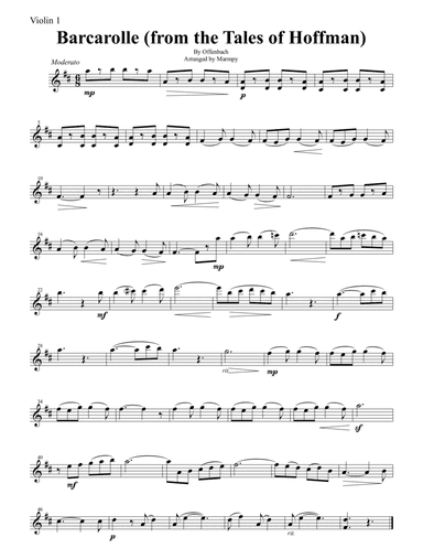 Barcarolle from the Tales of Hoffman (arranged for String Trio) (arr. Marmpy)
