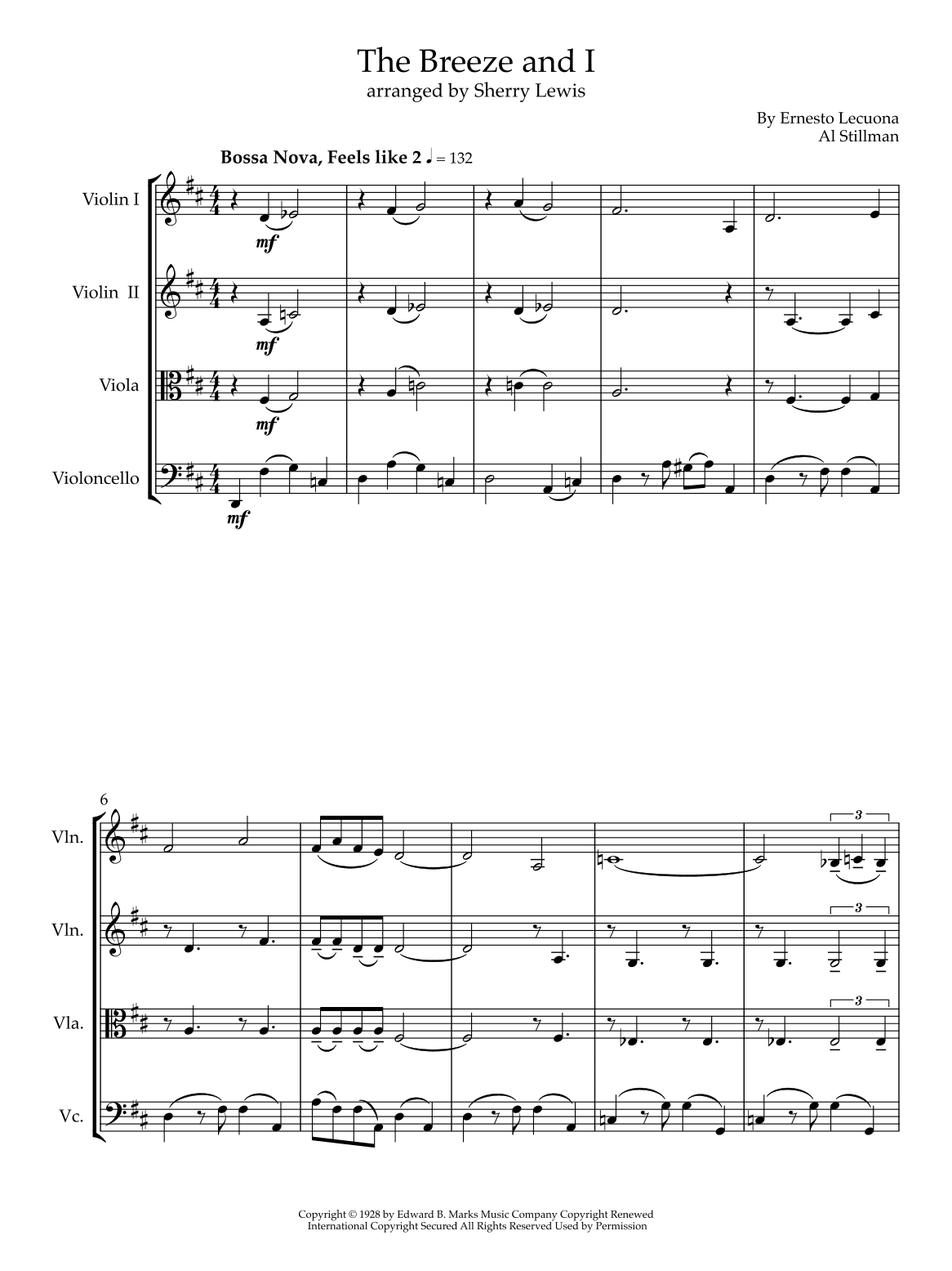 The Breeze And I (arr. Sherry Lewis)